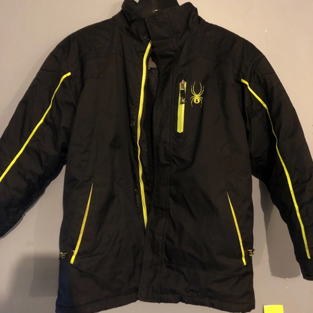Spyder big boys winter jacket black/lime